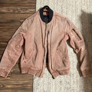 ASOS Design Burgundy Denim Bomber